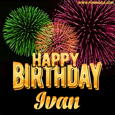 wishing   happy birthday ivan  fireworks gif animated
