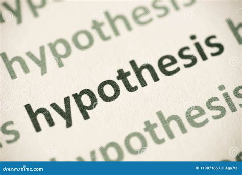 word hypothesis printed  paper macro stock image image  black
