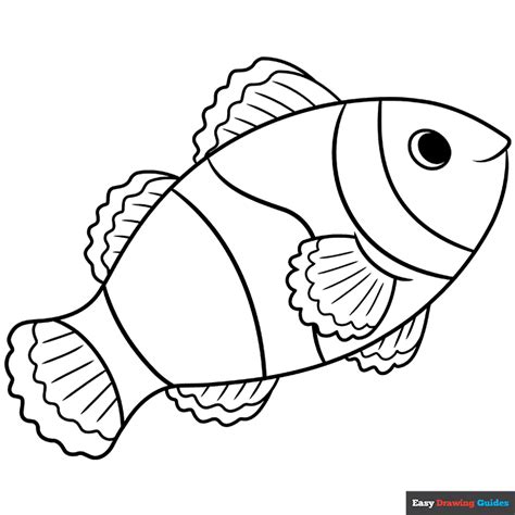 easy clownfish coloring page easy drawing guides