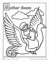 Goose Nursery Rhymes Printable sketch template