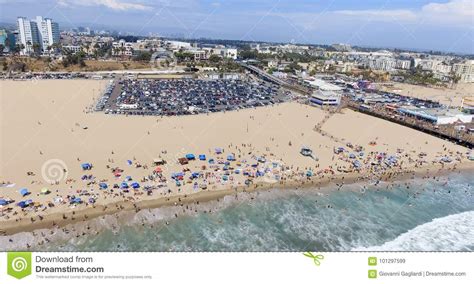 Aerial View Of Santa Monica Pier California Stock Image