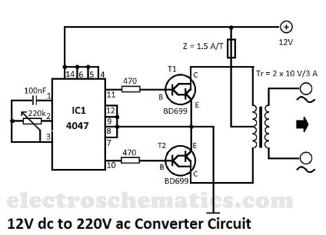 dc  ac converter    voltage converter electronic circuit projects electronic
