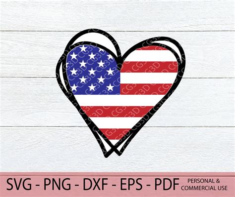 american flag heart svg layered heart svg doodle heart svg etsy espana