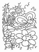 Coloring Summer Pages Nature Printable Print sketch template