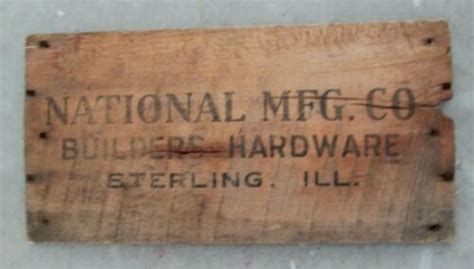 Antique Wood Advertising Sign For National Mfg Co Sterling Ill