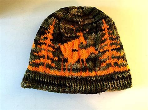 Knit Fornicating Deer Hat Camo Hunting Hat Orange Hunting