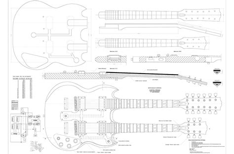 gibson double neck esd  guitar templates electric herald