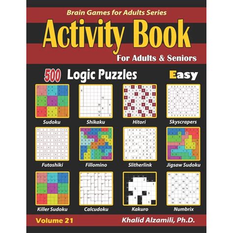 brain games  adults activity book  adults seniors  easy logic puzzles sudoku