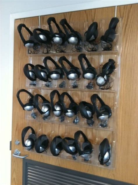 image result for headphone organizing classroom