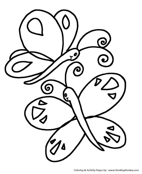 simple shapes coloring pages  printable simple shapes butterflys