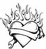 Heart Flames Coloring Hearts Pages Fire Drawings Drawing Flame Flaming Cliparts Clipart Cute Draw Pencil Library Google Outline Easy Tattoos sketch template