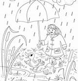 Coloring Rain Pages Printable Rainy Drops Comments sketch template