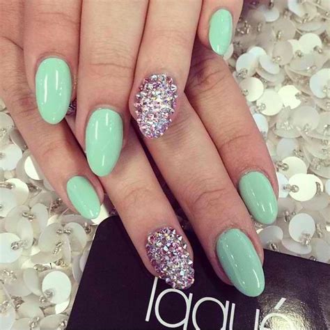 mint nails  nails  love nails fabulous nails prom nails bling