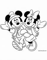Mickey Pages Mouse Minnie Coloring Friends Disney Winter Color Printable Print Kids Daisy Walk Drawings Duck Goofy Pluto Disneyclips Funstuff sketch template