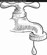 Faucet Drawing Tap Water Sketch Dripping Getdrawings Vector sketch template