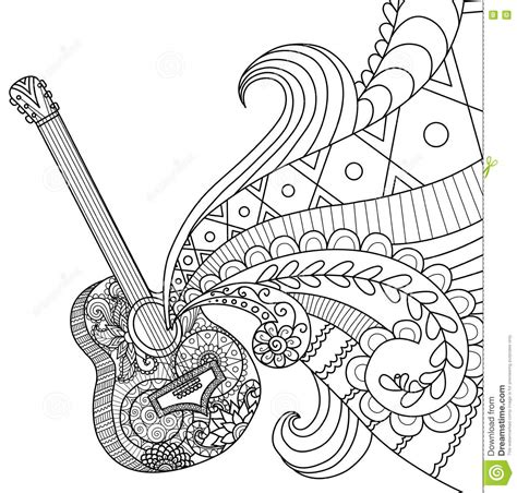 acoustic guitar coloring page guitar coloring page guitar mandala