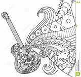 Coloring Guitar Pages Getcolorings sketch template