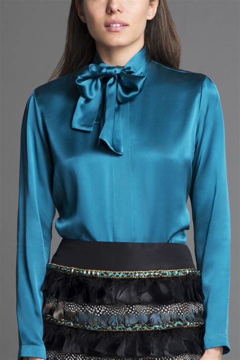 pin on silk and satin bow blouses