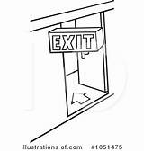 Clipart Exit Coloring Illustration Emergency Exiting Royalty Dero Pages Clipground Template Rf sketch template