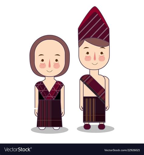 batak couple traditional national clothes  vector image wedding couple cartoon national