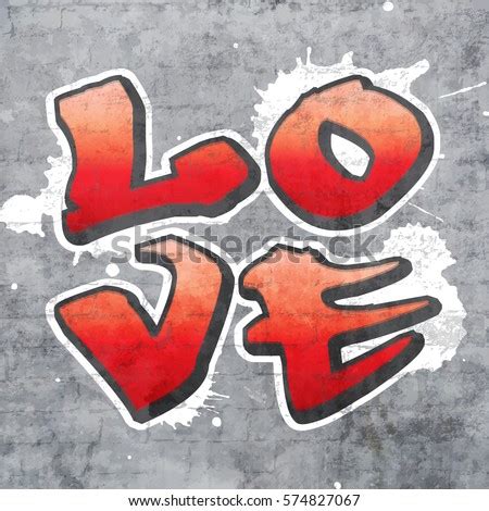 word love written quadrant graffiti style stock vector royalty