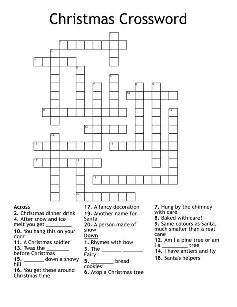 christmas crossword wordmint