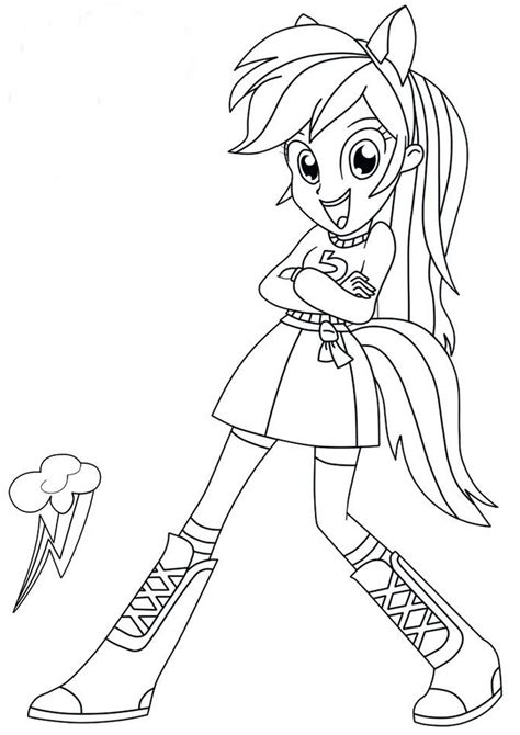 pony equestria girl rainbow dash coloring pages