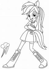 Dash Rainbow Coloring Pages Pony Equestria Little Girl Print Color Printable sketch template