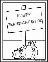 Thanksgiving Happy Coloring Printable Sign Banner Pages Card Pumpkins Fun Colorwithfuzzy sketch template
