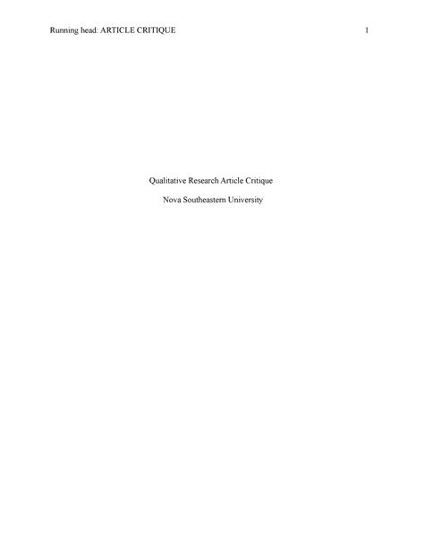 qualitative research analysis critique paper  critical review