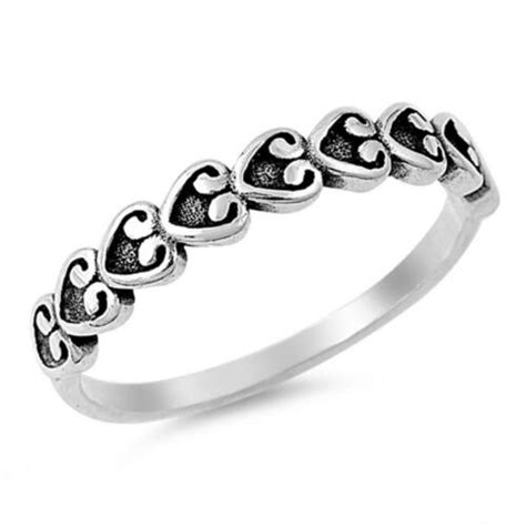Love Heart Promise Ring New 925 Sterling Silver Band Sizes 3 10 Ebay