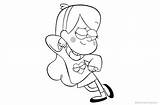 Coloring Mabel Gravity Falls Pages Cute Printable Kids sketch template