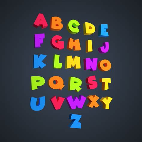 3d cartoon alphabet latin cgtrader