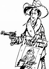 Lucky Luke Coloring Cartoon Pages Holding Wanted Poster Character Color Printable Characters Kids Malvorlagen Gif Print sketch template