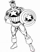 Coloring Captain America Pages Marvel Printable sketch template