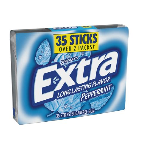 extra gum peppermint sugarfree chewing gum mega pack  sticks