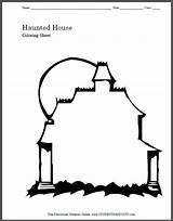 Haunted House Coloring Halloween Printable Print Sheets Pages Color Blank Template Kids Preschool Worksheet Studenthandouts Sheet Spooky Writing Colouring Holidays sketch template