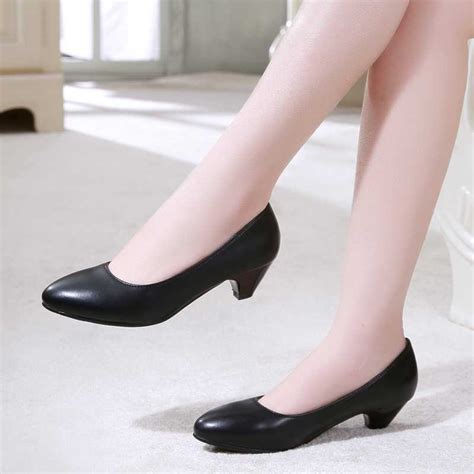 new women office shoes 3cm high heels low heels pump for mature women
