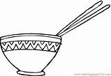 Bowl Coloring Chopsticks Rice Getdrawings Cereal sketch template