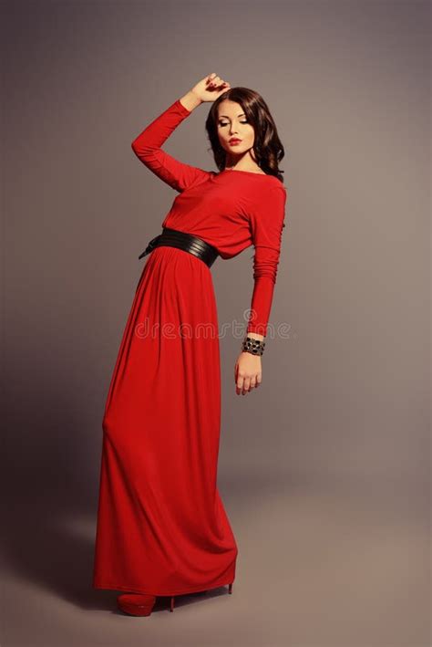 red long dress stock image image  long desirable