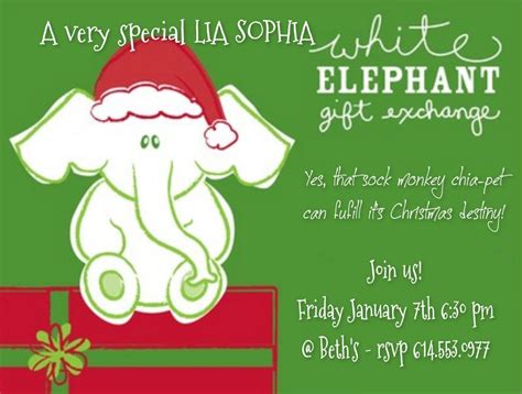 white elephant invitation template