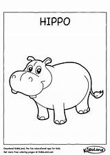 Hippo Coloring Worksheets Kids Printable Worksheet Kidloland Activity Educational sketch template