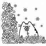 Pusheen Coloring Pages Cat Book Sheets Colouring Print Kawaii Flowers Pushin Color Cute Girls Para Colorear Dibujos Cats Dragon Sniffs sketch template