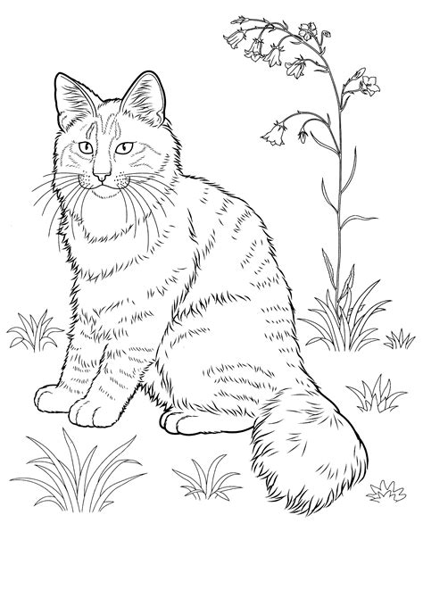 printable cat coloring pages  adults  printable cat