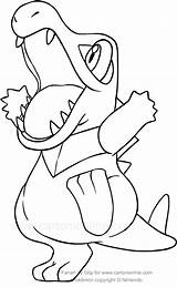 Totodile Drawing Coloring Pokemon Template Paintingvalley sketch template