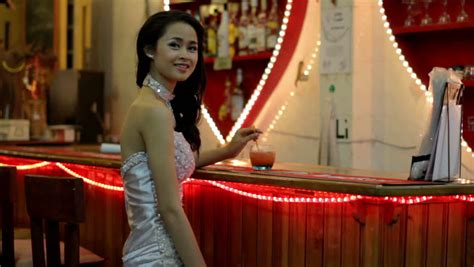 Gorgeous Asian Woman Alone At A Bar Stock Footage Video 2931922