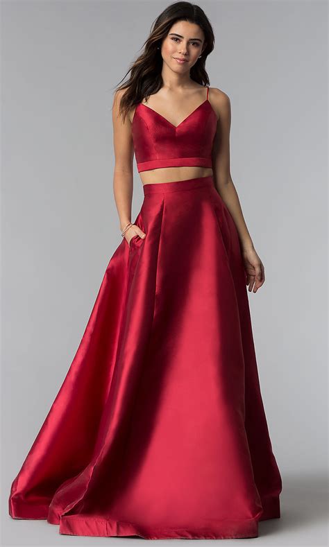 two piece jvnx by jovani long red prom dress promgirl