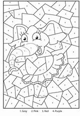 Printable Kids Number Color Numbers Colour Elephant Coloring Math Pages Worksheet Visit Colouring Activities Game Books sketch template