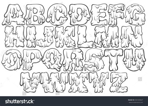 Vector Melting Type Trendy Font Made Stock Vector
