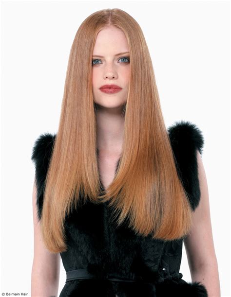 luxurious sleek long hairstyle  extensions  fullness